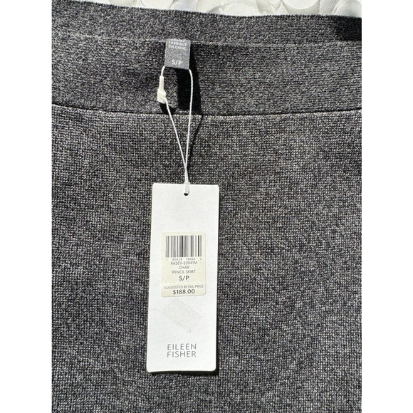 NWT EILEEN FISHER Woman’s $188 Stretch Knit Pull On Pencil Skirt Gray Size SP - Picture 4 of 9